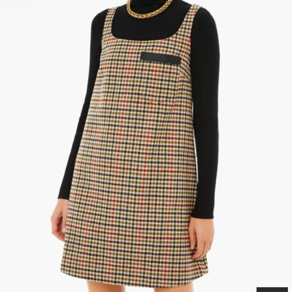 Tuckernuck Black, Cream & Red Houndstooth A-Line Skirt